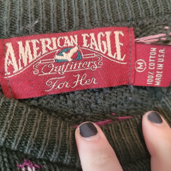 Vintage American Eagle Green 90s Sweater - Picture 3 of 9